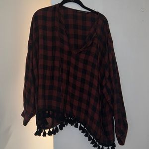 Zara plaid flannel blouse